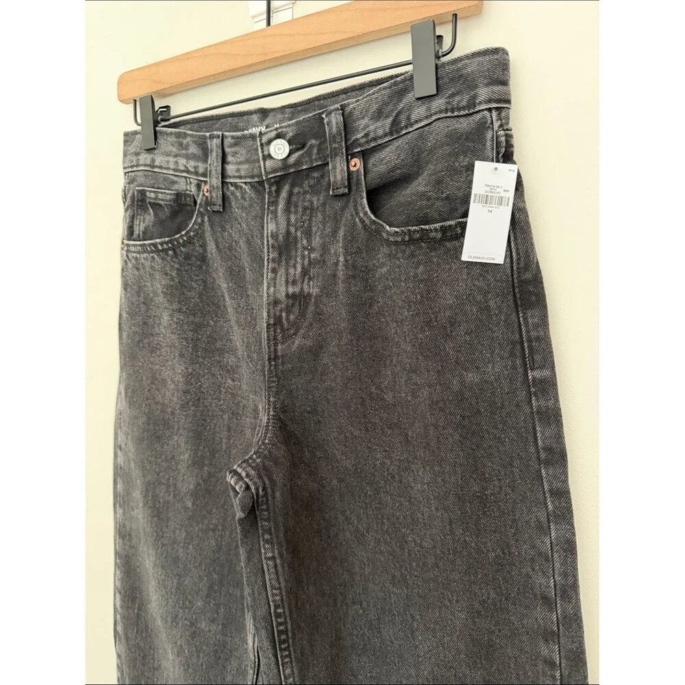 Old Navy Super Baggy Jeans Girls 14 Black Baggy Wide Leg Y2K NWT